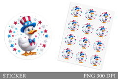 Patriotic Goose Sticker Design. Patriotic Sticker Printable Product Image 1
