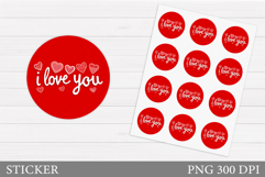 Love Sticker Design. Valentines Sticker Printable Product Image 1