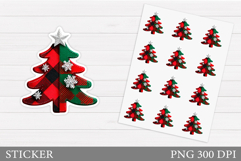 Christmas Tree Sticker Design. Christmas Sticker Printable Product Image 1