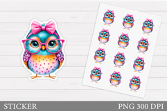 Cute Bird Sticker Design. Funny Bird Sticker Printable Product Image 1