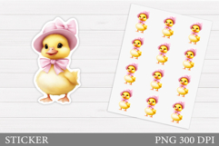 Cute Duck Sticker Design. Funny Duck Sticker Printable Product Image 1