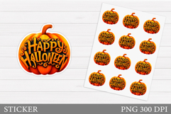 Halloween Pumpkin Sticker. Pumpkin Stickers Printable Product Image 1