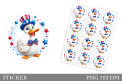 Patriotic Goose Sticker Design. Patriotic Sticker Printable Product Image 1
