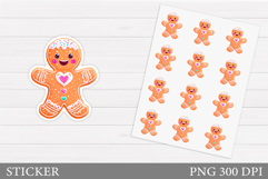 Gingerbread Sticker Design. Christmas Sticker Template Product Image 1