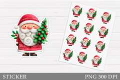 Santa Claus Sticker Design. Christmas Sticker Printable Product Image 1