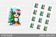 Christmas Dog Sticker Design. Christmas Sticker Printable Product Image 1
