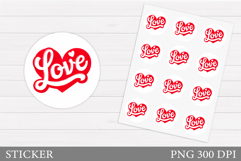 Love Sticker Design. Valentines Round Sticker Printable Product Image 1