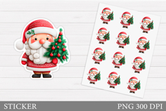 Cute Santa Claus Sticker Design. Christmas Sticker Printable Product Image 1