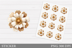 Flower Sticker Design. Floral Sticker Printable Product Image 1