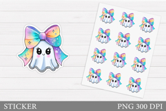 Cute Ghost Sticker Printable. Halloween Sticker Design Product Image 1