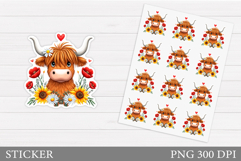 Cow Sticker Design. Cute Cow Sticker Printable Product Image 1