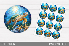 Turtle Sticker Design. Sea Turtle Sticker Printable Product Image 1