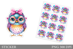 Cute Bird Sticker Design. Funny Bird Sticker Printable Product Image 1