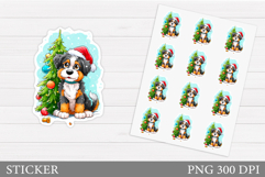 Christmas Dog Sticker Design. Christmas Sticker Printable Product Image 1