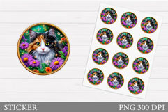 Cute Cat Sticker Design. Cat Sticker Printable Product Image 1