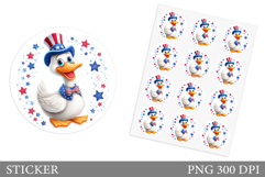 Patriotic Goose Sticker Design. Patriotic Sticker Printable Product Image 1