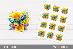 Butterfly Sticker Design. Summer Sticker Printable Product Image 1