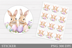 Easter Bunny Sticker Printable. Easter Sticker Design Product Image 1