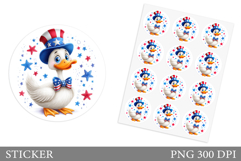 Patriotic Goose Sticker Design. Patriotic Sticker Printable Product Image 1