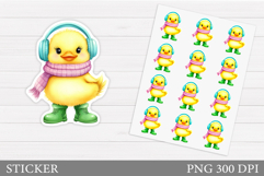 Cute Duck Sticker Design. Funny Duck Sticker Printable Product Image 1