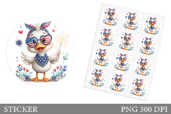 Patriotic Goose Sticker Design. Patriotic Sticker Printable Product Image 1