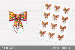 Christmas Bow Sticker Design. Christmas Sticker Printable Product Image 1