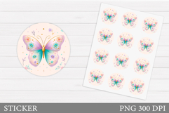 Butterfly Sticker Design. Summer Sticker Printable Product Image 1