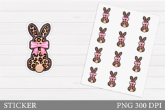 Cute Bunny Sticker Design. Bunny Bow Sticker Printable Product Image 1