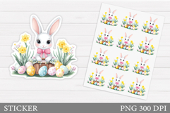 Easter Bunny Sticker Design. Cute Bunny Sticker Printable Product Image 1