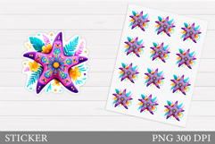 Starfish Sticker Design. Sea Sticker Printable Product Image 1
