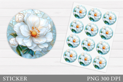 Floral Sticker Printable. Flowers Sticker Design Product Image 1