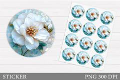 Flowers Sticker Design. Floral Sticker Printable Product Image 1