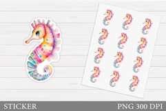 Seahorse Sticker Design. Cute Seahorse Sticker Printable Product Image 1