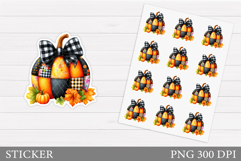 Patchwork Pumpkin Sticker. Fall Sticker Printable Product Image 1