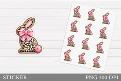 Cute Bunny Sticker Design. Bunny Bow Sticker Printable Product Image 1