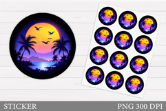 Palm Tree Sticker Design. Sea Sticker Printable Product Image 1