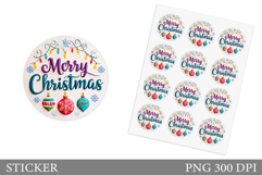 Merry Christmas Sticker. Christmas Sticker Printable Product Image 1