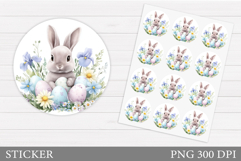 Easter Bunny Sticker Design. Cute Bunny Sticker Printable Product Image 1