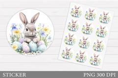 Easter Bunny Sticker Design. Easter Sticker Printable Product Image 1