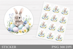 Easter Bunny Sticker Design. Easter Sticker Printable Product Image 1