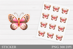 Butterfly Sticker Design. Summer Sticker Printable Product Image 1