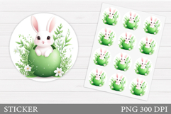 Easter Bunny Sticker Design. Easter Sticker Printable Product Image 1