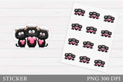 Valentines Cat Sticker Design. Valentines Sticker Printable Product Image 1
