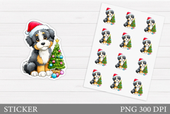 Christmas Dog Sticker Design. Christmas Sticker Printable Product Image 1