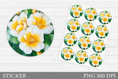 Floral Sticker Printable. Flowers Sticker Design Product Image 1