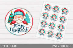 Santa Claus Sticker Design. Christmas Sticker Printable Product Image 1