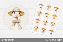 Cute Duck Sticker Design. Funny Duck Sticker Printable Product Image 1