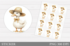 Cute Duck Sticker Design. Duck Sticker Printable Product Image 1