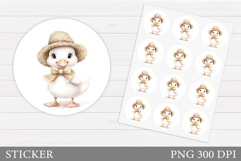 Cute Duck Sticker Design. Funny Duck Sticker Printable Product Image 1