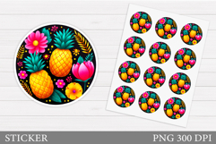 Pineapple Sticker Design. Pineapple Sticker Printable Product Image 1